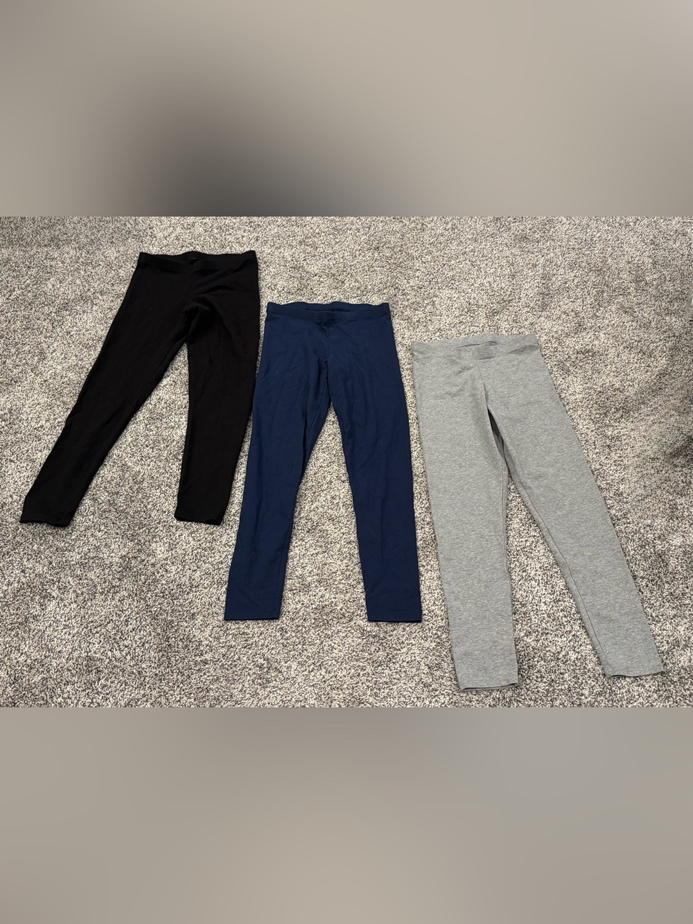 Kids Basic Stretch Leggings Pack - Black, Navy & Gray